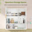 Armoire à pharmacie murale avec miroir DEL et station de recharge, à 2 portes, avec support pour sèche-cheveux, blanche.