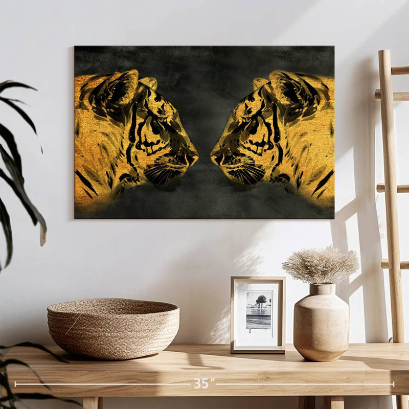 Golden Tigers, 16" H x 24" W