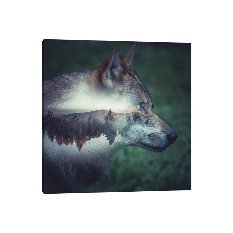 Wolf 1 Piece Wall Art on Canvas, 30.48 cm H x 30.48 cm W, Wrapped Canvas