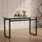 51" Modern Minimalist Rectangular Glass Dining Table with Tempered Glass Tabletop and Metal Legs-1117164859