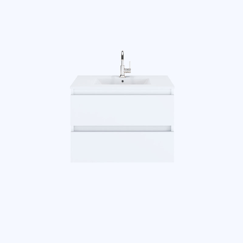 Salt 30'' Single Bathroom Vanity with Ceramic Top, White