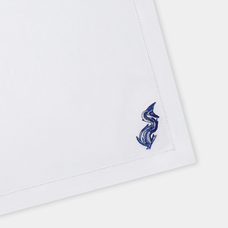 Marine Motif Embroidered Linen Napkins