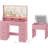 Makeup Vanity Desk Set with LED Mirror and Stool, Wood Frame with Glass Top, 8 Drawers, Built-In Power Outlets and USB Ports, Modern Style for Bedroom-1177362