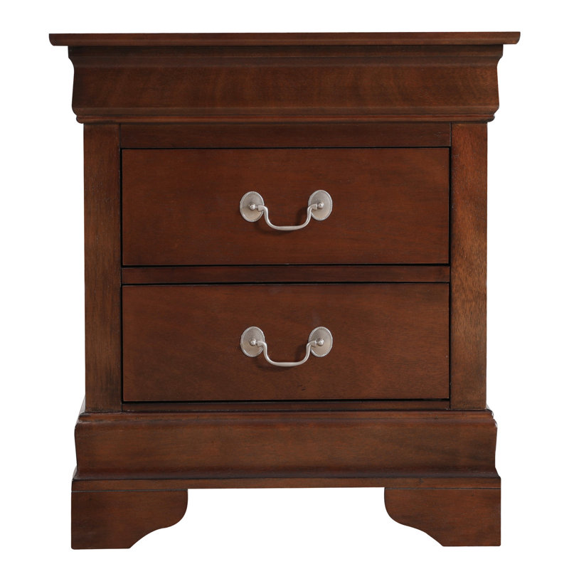 Table de chevet beige - quincaillerie en métal pour une durabilité accrue Placage de bois de style traditionnel et structure solide, quincaillerie, P 21,94 po x l 16,03 po H 24,44 po