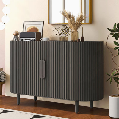 Luxurious Curved Sideboard with Versatile Storage and Exquisite Design