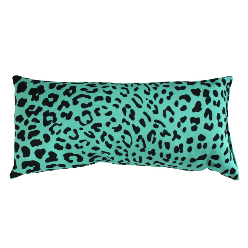 Animal Print Reversible Throw Pillow, Teal
