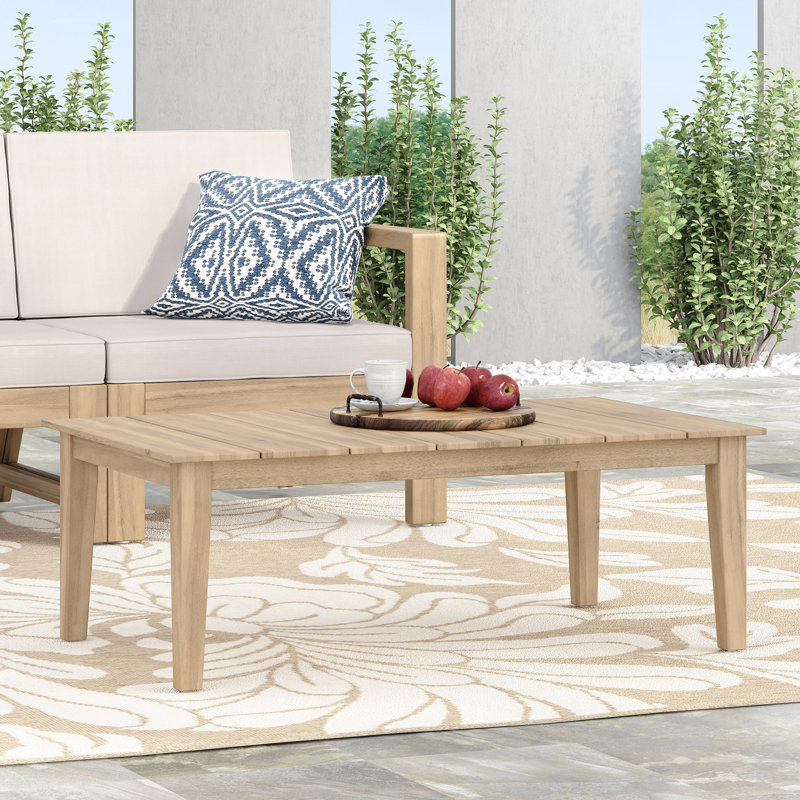 Table basse d'extérieur en bois d'acacia