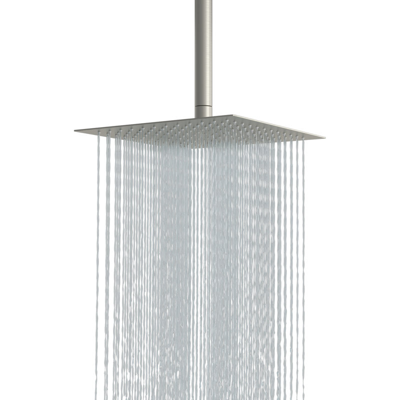 Grande pomme de douche à pluie double 12 pouces à fixation double 12 GPM, Nickel brossé