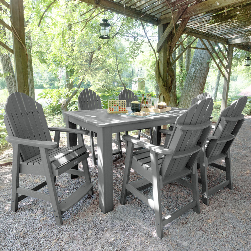 Macias 6 - Person Patio Dining Set with Rectangular Table, Coastal Teak, 36" H x 42" W x 72" L 