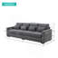 [Nouveau] Canapé 4 places moderne en tissu de lin 104 po avec accoudoirs et 4 coussins-942371291