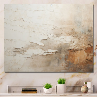 «Beige and Brown Paint Fusion», peinture abstraite sur toile