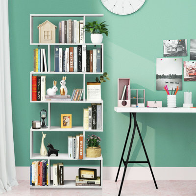 75" H x 31.5" W Geometric Bookcase