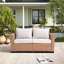 Brockington Weather-Resistant Wicker Patio Loveseat with Cushions