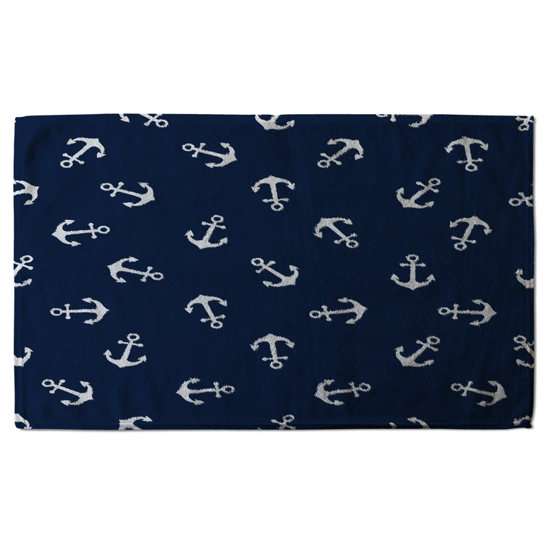 Cotton Waffle Tea Towel Kitchen Towel, Navy