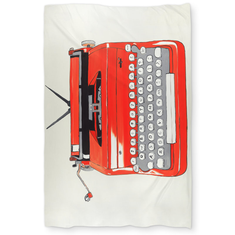Red Typewriter Machine Duvet Cover | Unique Home Decor