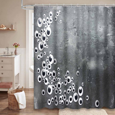 Rideau de douche Halloween en pierre foncé avec 12 crochets Halloween
