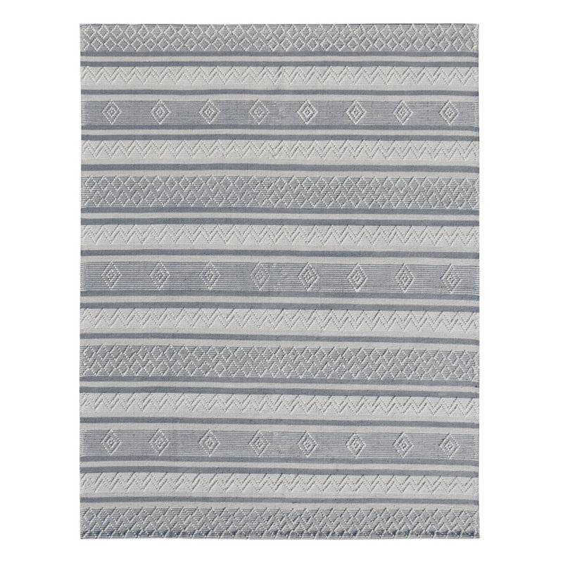 Tapis tissé à la main 8 pi x 10 pi gris clair et gris foncé