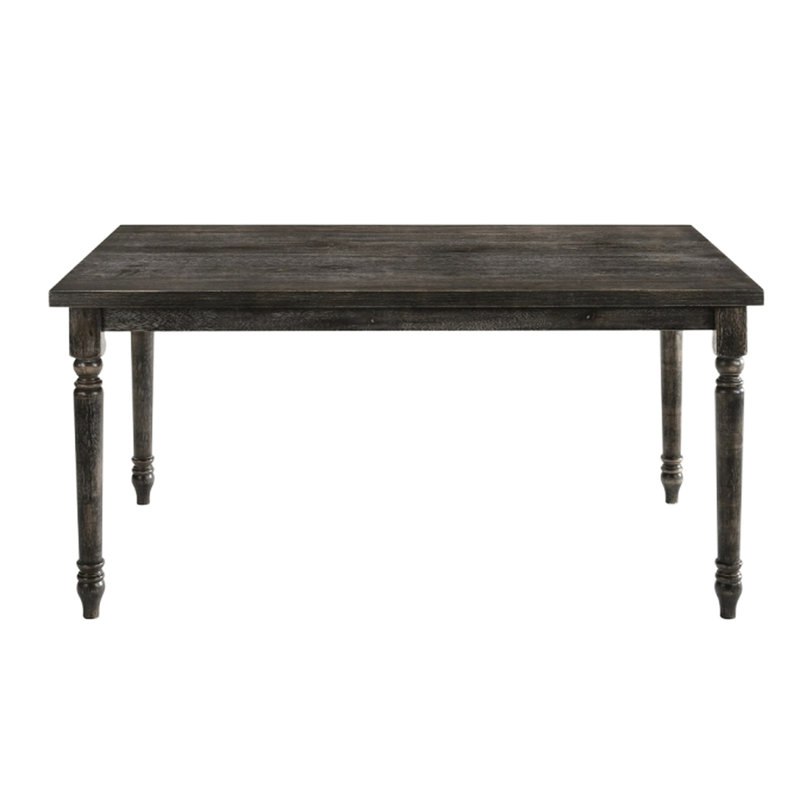 6 tables de salle à manger rectangulaires grises patinées avec pieds robustes et stables