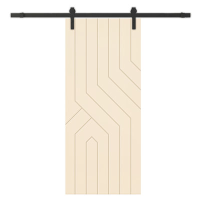 Hollow Paneled Painted without Installation Hardware Kit Barn Door
