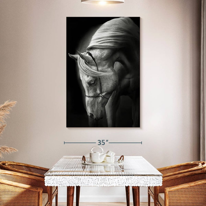 Brampt Pure White Stallion, 51" H x 34" W