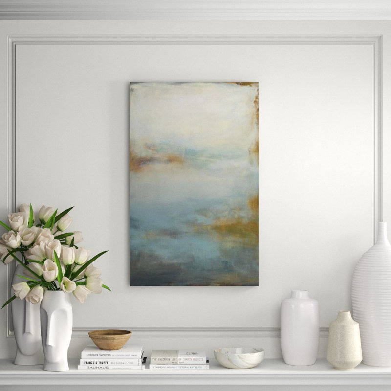 Foggy River Painting by Samuel Kane, Image Brush Gel, 47" H x 30" W