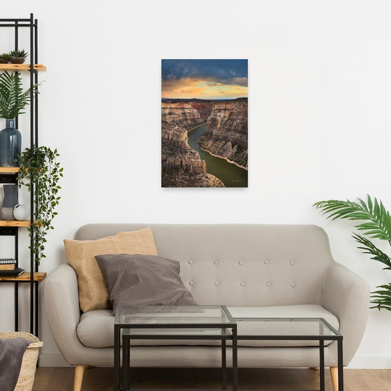Bighorn Canyon, paysage contemporain abstrait coucher de soleil, impression d'art mural, H 24 po x l 16 po