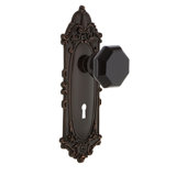 Victorian Plate with Decorative Keyhole and Waldorf Black Door Knob