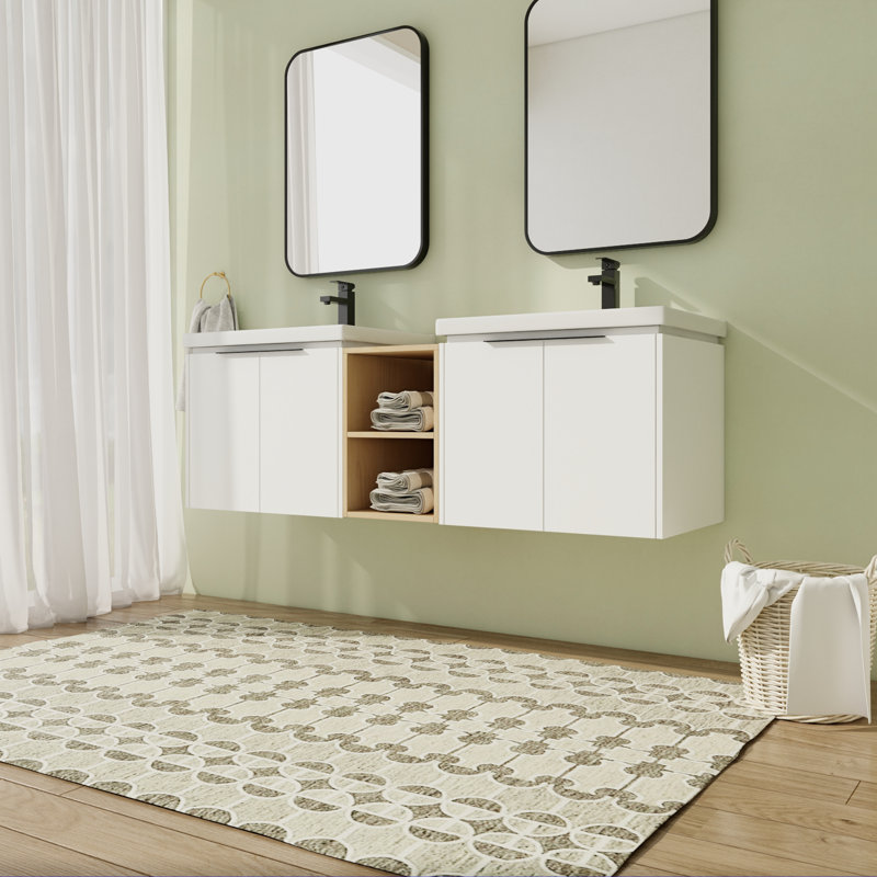 Meuble-lavabo double 59,67 "avec dessus en céramique Northbrook