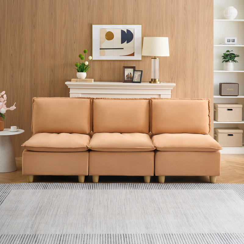 Élégante couleur citrouille avec un coussin en éponge uniforme et une surface complète, Marron clair