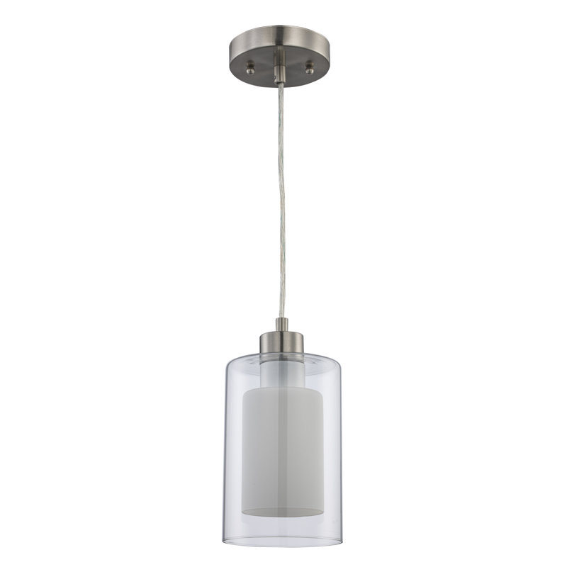 1 - Light Single Pendant, Brushed Nickel
