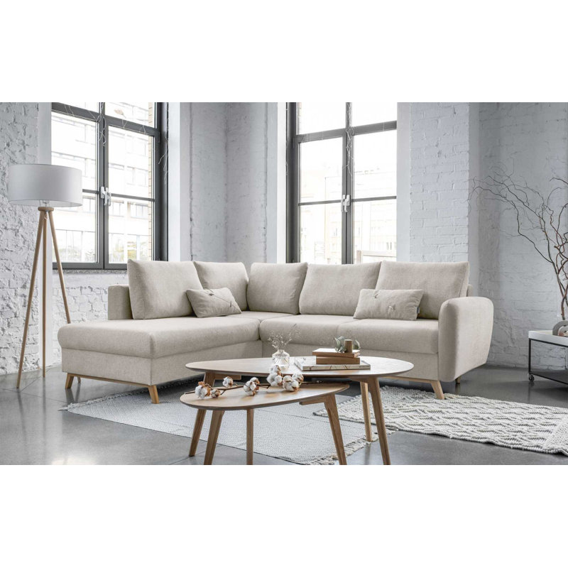 Scandic Lagom 6 Seater Sofa Bed, Left facing, Beige
