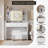 Modern Makeup Vanity with LED Mirror, USB Outlets, 2 Drawers & Stool-722624268