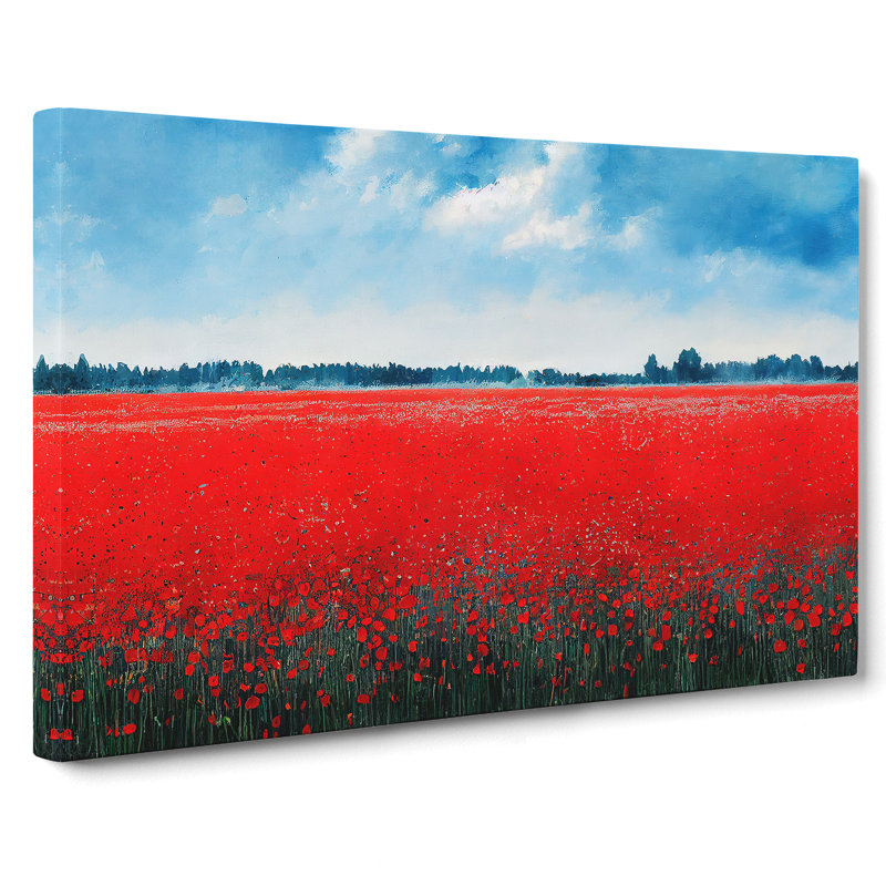 Awesome Poppies Flowers - Wrapped Canvas, 35cm H x 50cm W x 3cm D