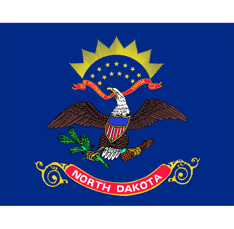 North Dakota State, 14" H x 18" W