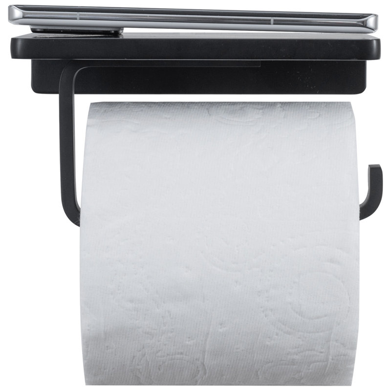 Tablette porte-papier hygiénique en acier inoxydable noir mat