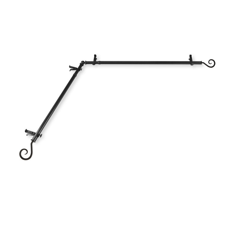 Tringle à rideaux simple Brasfield Curl, Noir, 66 po à 120 po