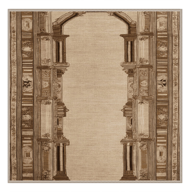 Tapis brun français lavable à la machine, Carré 5 pi