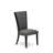Verona Parson Dining Chairs - Nailhead Trim Dark Gotham Gray Linen Fabric Padded Chairs, Set of 2, Wire brushed Black-204081184-204195809