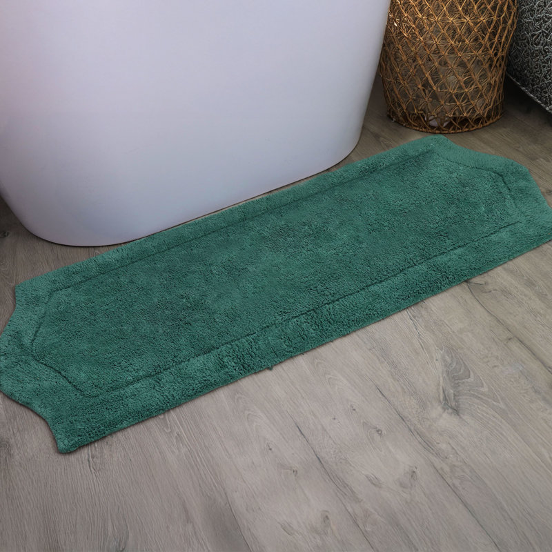 Tapis pour salle de bain Morissette, L 22 po x L 60 po, Vert bouteille