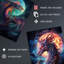Dragon Moon Fantasy Mystical Serpent - 2 Piece No Frame Print Set