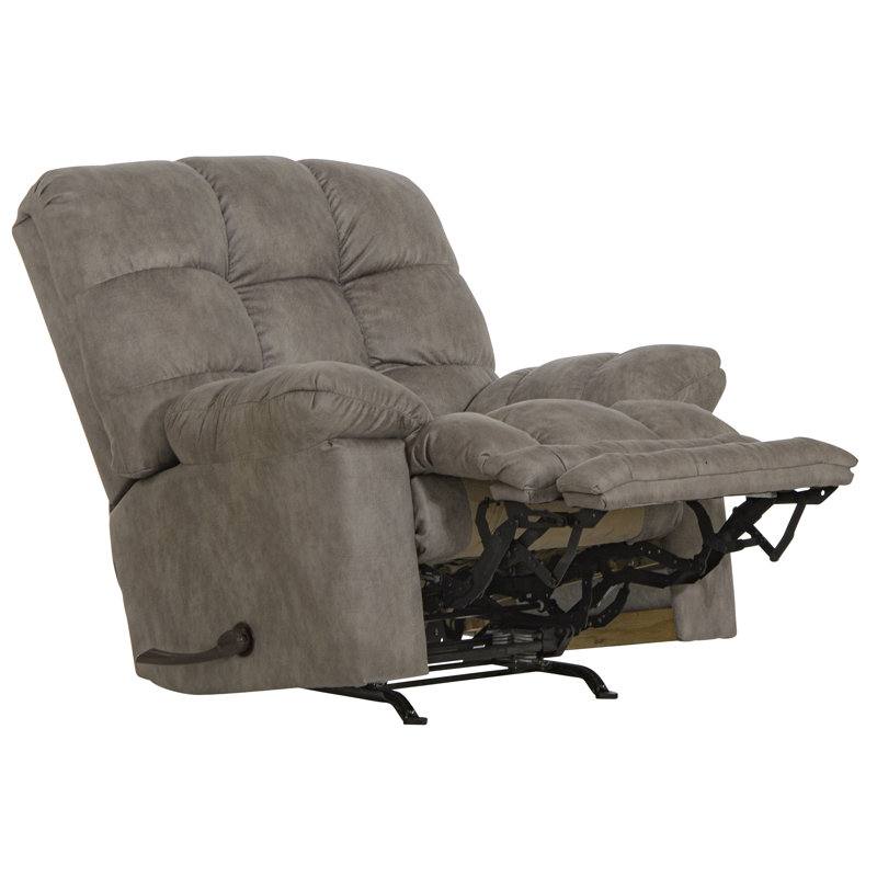 Fauteuil inclinable et berçant surdimensionné Anky, Polyester gris