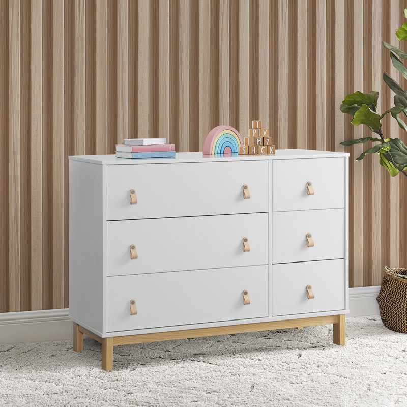 Babygap Legacy 6 Drawer Dresser With Leather Pulls - Navy/Natural, Navy/Natural