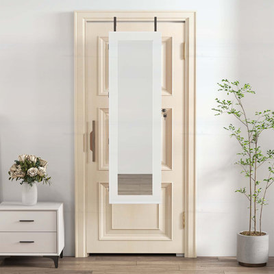 Armoire à bijoux en bois avec miroir pleine longueur et lumière DEL