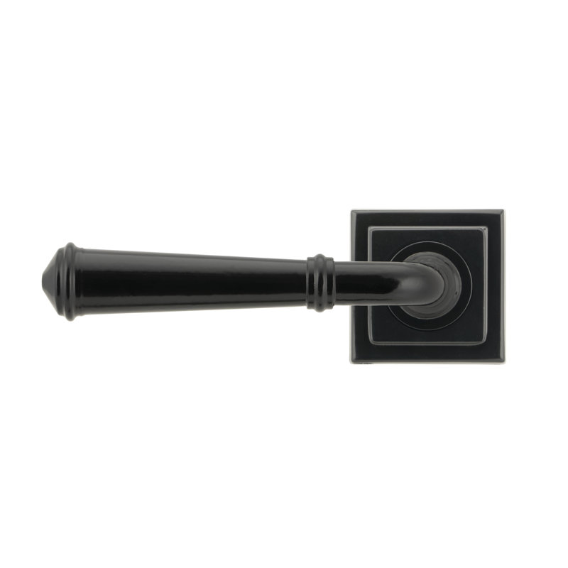 Regency Lever on Rose Set (Square), Black