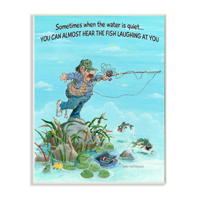 «Fish Laughing Funny Sports Fishing Dessin» par Gary Patterson - impression d'art graphique