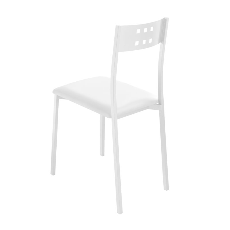 Adri 46cm H Upholstered Metal Side Chair, White