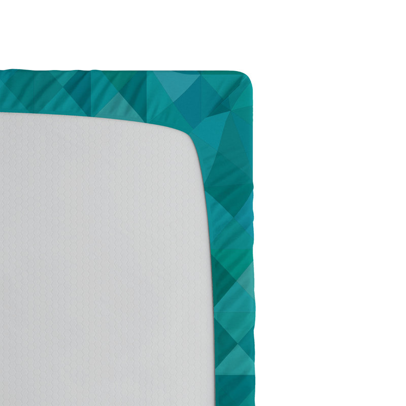 Drap-housse orange Ambesonne, Formes géométriques turquoise / turquoise, Drap-housse pour lit simple TG