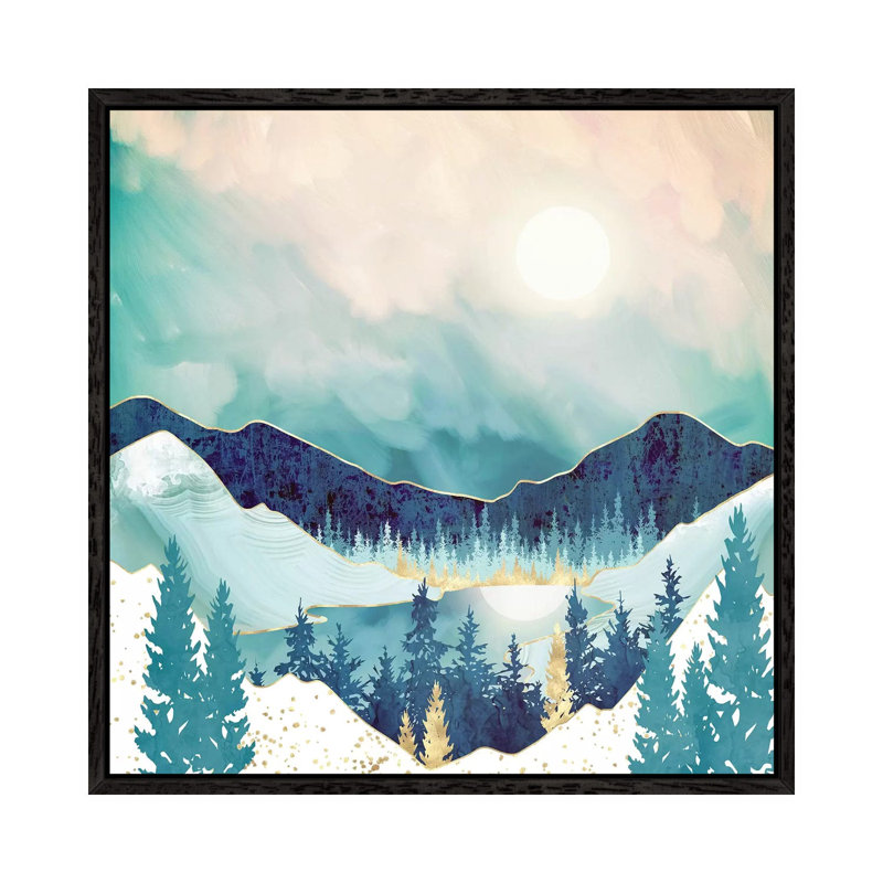 Sky Reflection - Print on Canvas, 45.72 cm H x 45.72 cm W, Black Framed