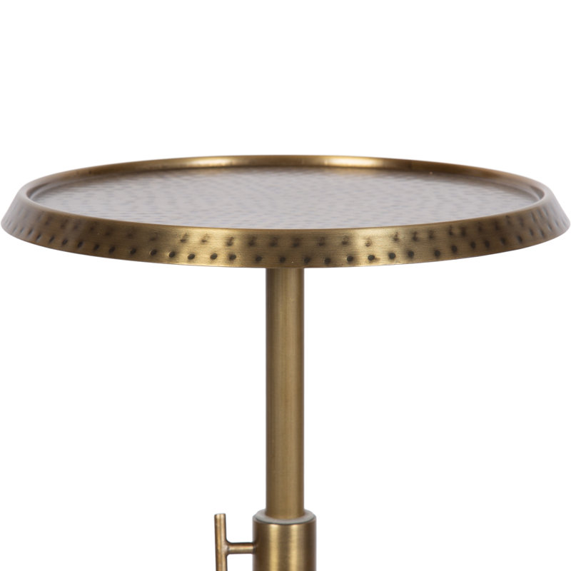 Sanzo Adjustable-Height Metal Drink Table, Gold