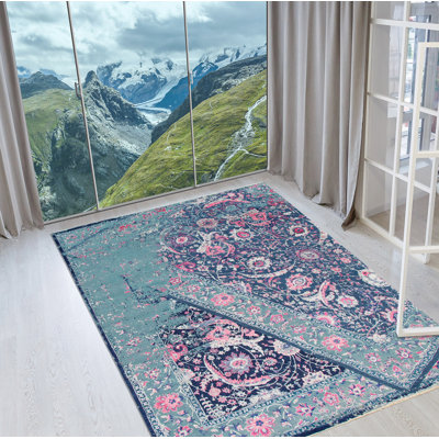 One-of-a-Kind 8' X 10'2" New Age Wool Area Rug in Navy Blue